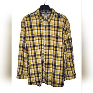 Duluth Trading Co Men's Shirt Size 3XLT Yellow Plaid Flannel Button Down Collar